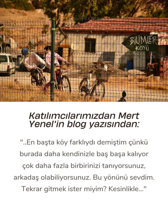 Katılımcılarımızdan Mert Yenel'in Bilimler Köyü'ndeki deneyimine dair blog yazısı