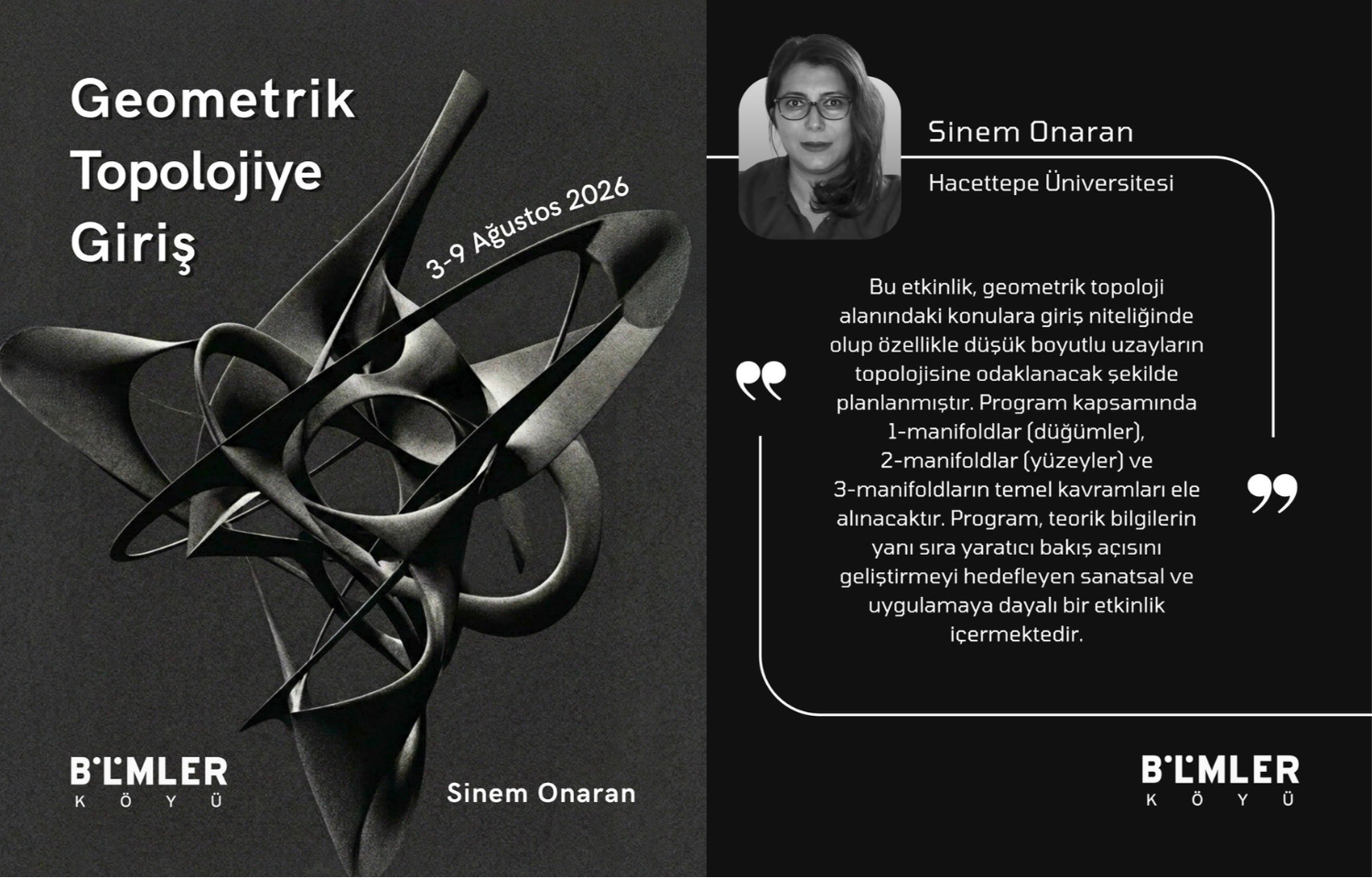 Gelecek Yaz: Geometrik Topolojiye Giriş